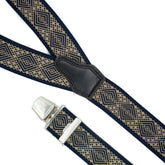 Bretels met blauw beige patroon Bretels BRETELS-BLAUW-BEIGE - Fourniturenkraam.nl